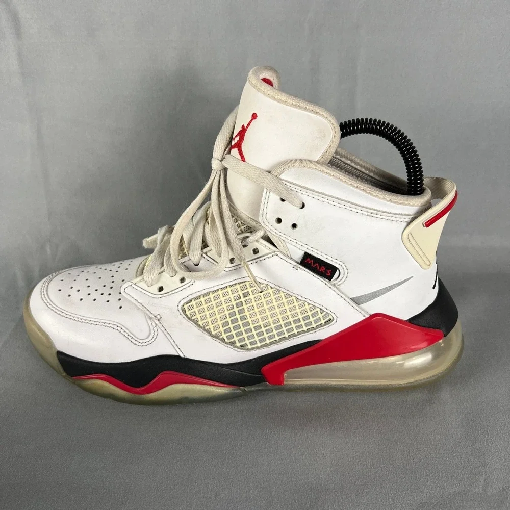 Nike Air Jordan Mid Mars 270 Sneakers Kids 6 White Fire Red Lace Up BQ6508-100